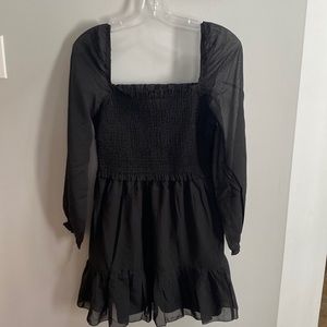 RETROD Women’s Sheer Long Sleeve Ruched Dress Size M